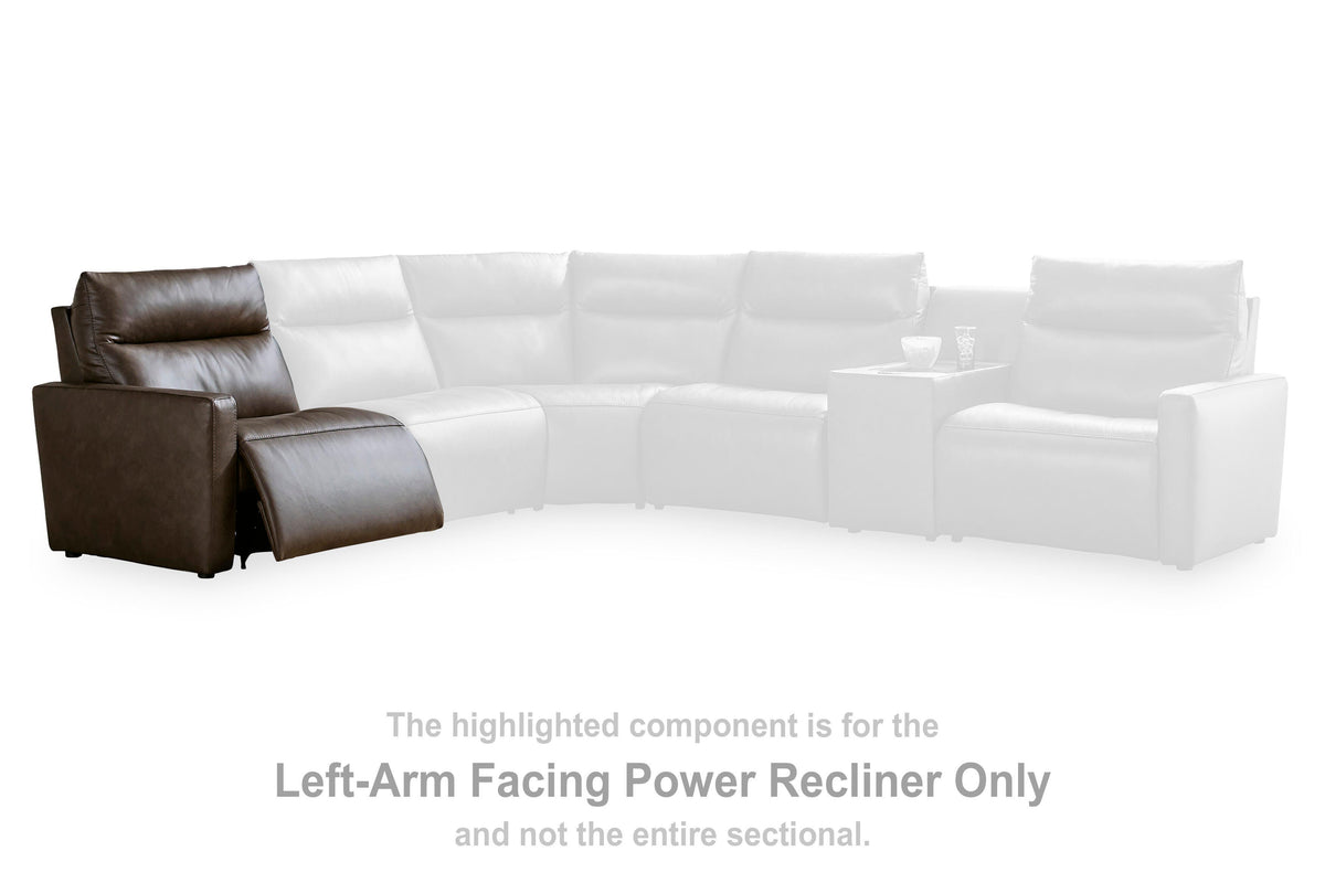 ModZ Chocolate Left-Arm Facing Power Recliner from Ashley - Luna Furniture