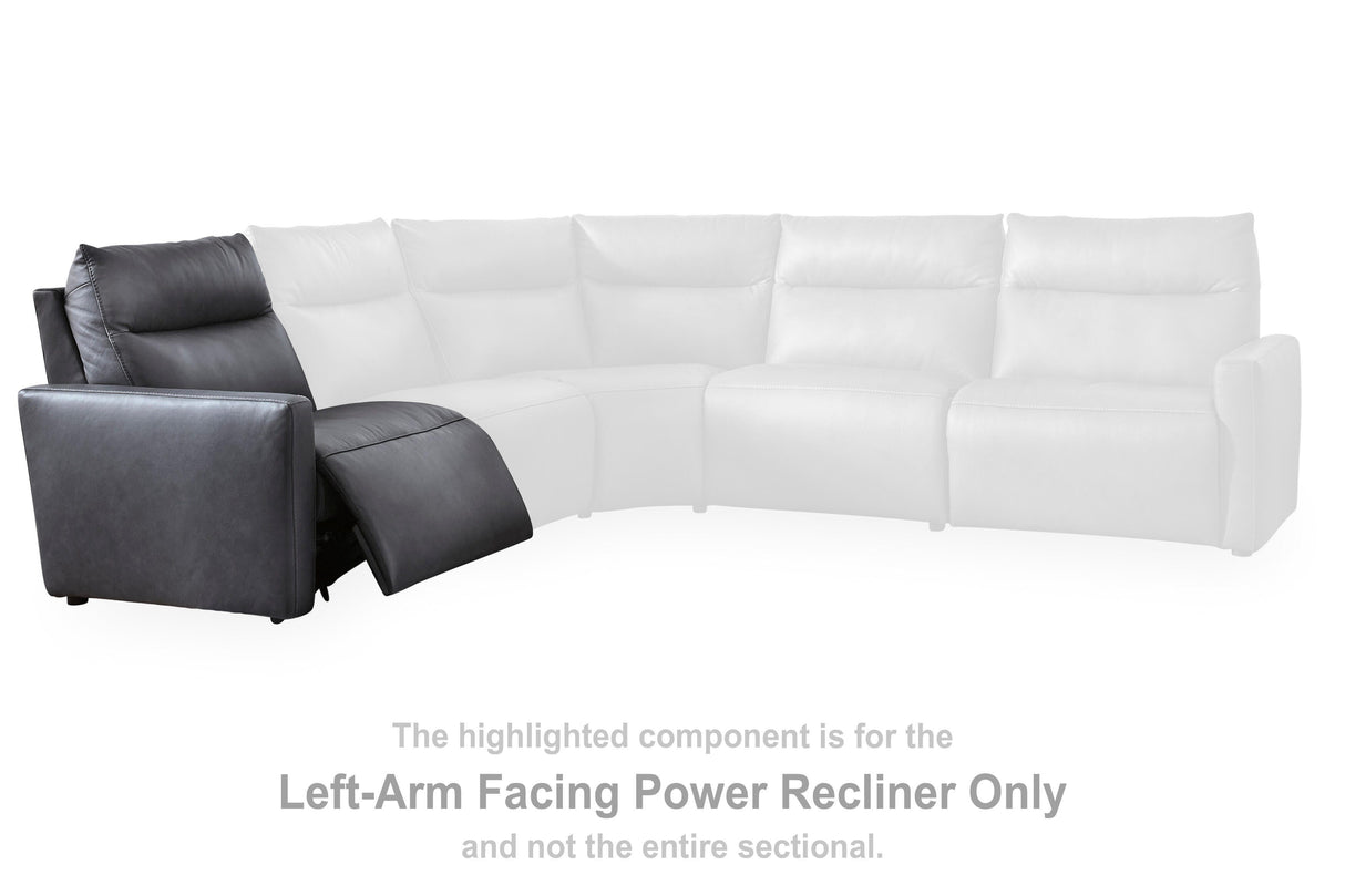 ModZ Blue Left-Arm Facing Power Recliner from Ashley - Luna Furniture
