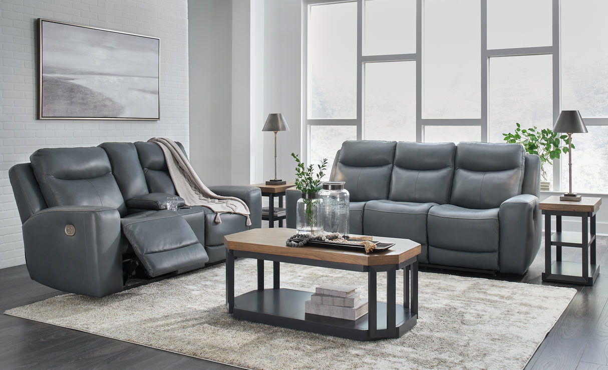 Mindanao Steel Sofa and Loveseat Sofa Power Reclining Set from Ashley Furniture - Luna Furniture