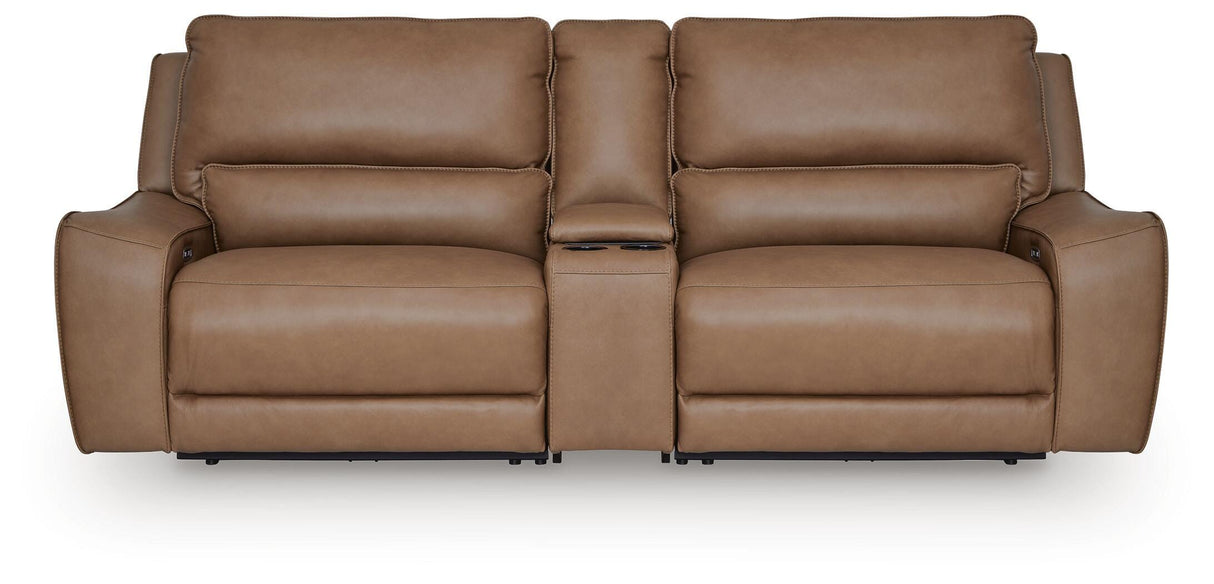 DeepWakes Caramel 3-Piece Power Reclining Sectional from Ashley - Luna Furniture