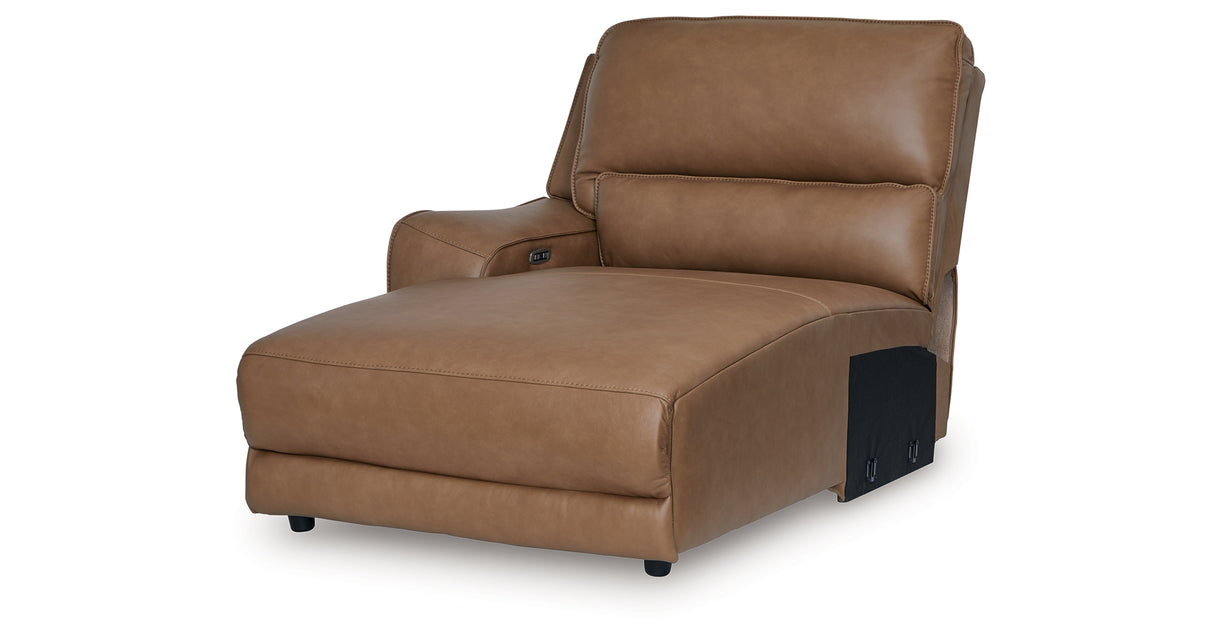 DeepWakes Caramel Left-Arm Facing Press Back Power Chaise from Ashley Furniture - Luna Furniture