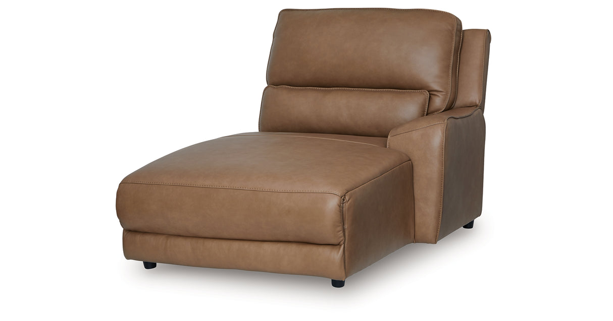 DeepWakes Caramel Right-Arm Facing Press Back Power Chaise from Ashley - Luna Furniture
