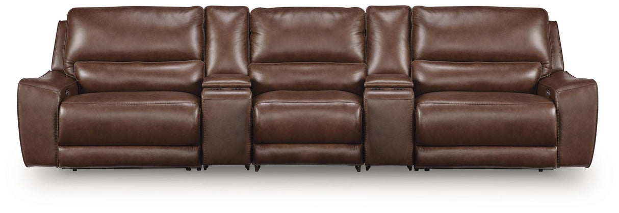 DeepWakes Canyon 5-Piece Reclining Sectional with Storage Consoles from Ashley - Luna Furniture