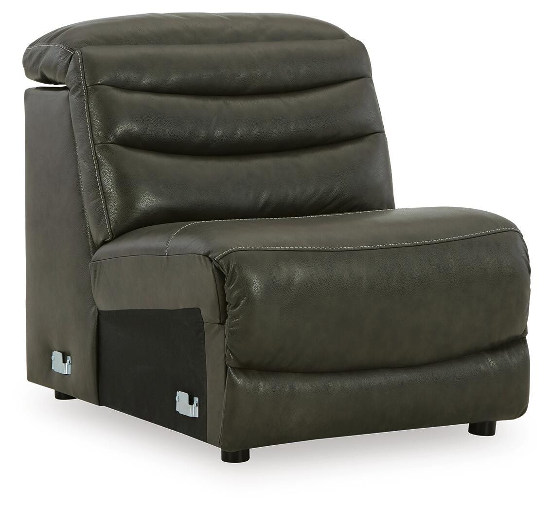 Center Line Dark Gray Armless Chair from Ashley - Luna Furniture