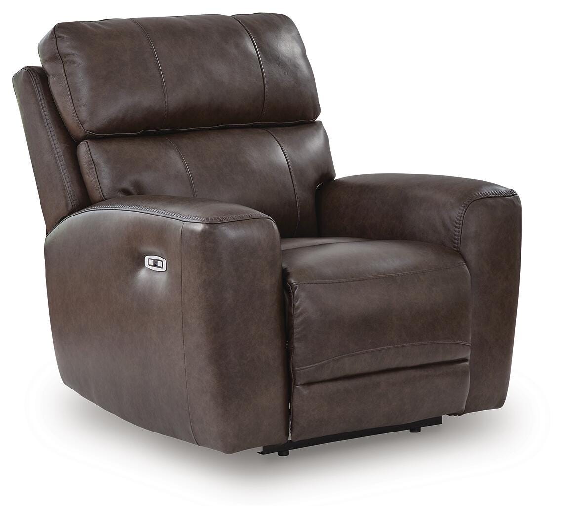 Crossplex Dark Brown Power Reclining Sofa and Power Recliner from Ashley Furniture - Luna Furniture