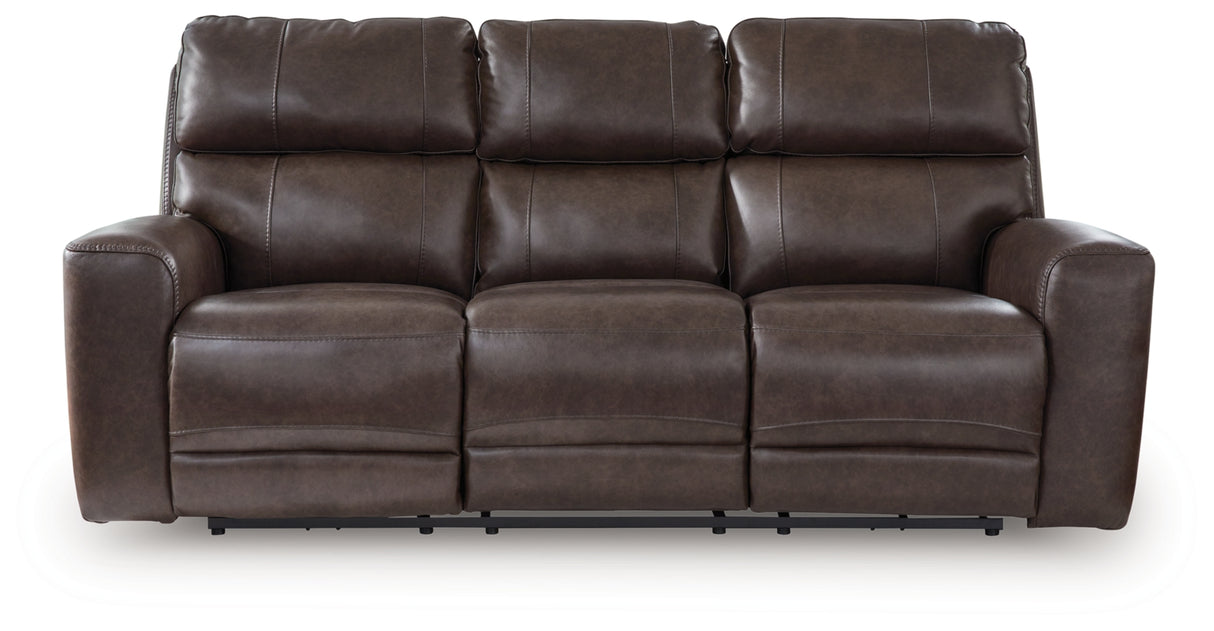 Crossplex Dark Brown Power Reclining Sofa and Power Recliner from Ashley Furniture - Luna Furniture