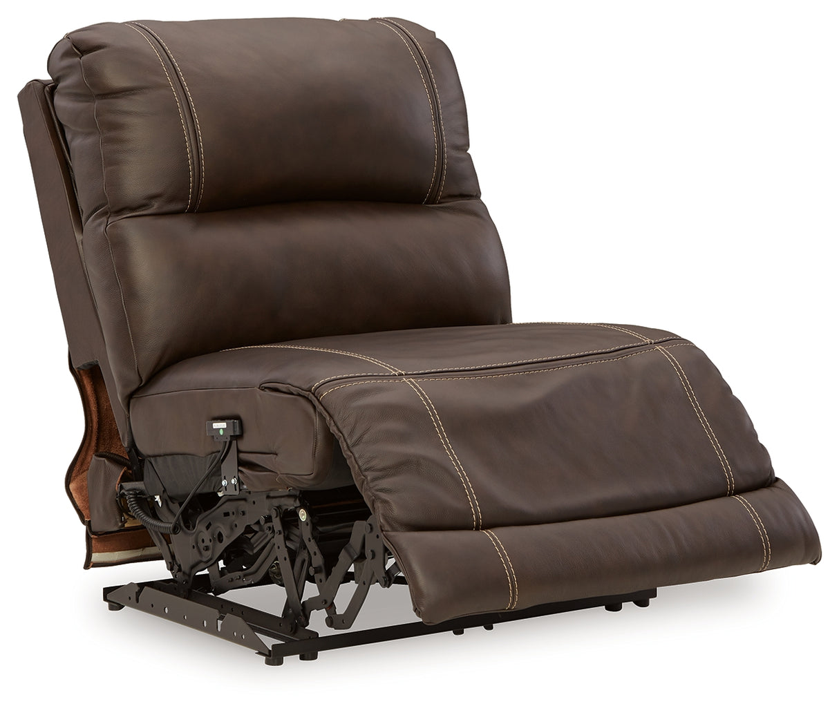 Dunleith Chocolate Power Armless Recliner from Ashley - Luna Furniture
