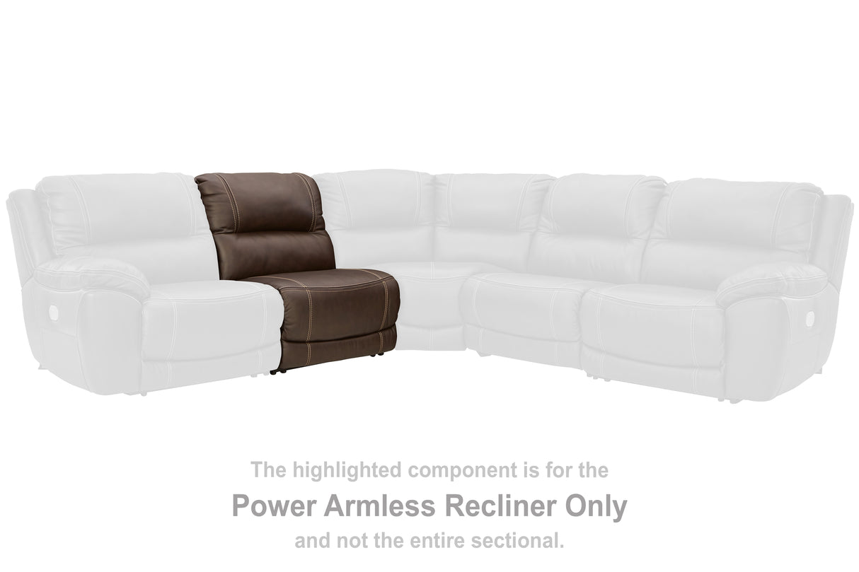 Dunleith Chocolate Power Armless Recliner from Ashley - Luna Furniture
