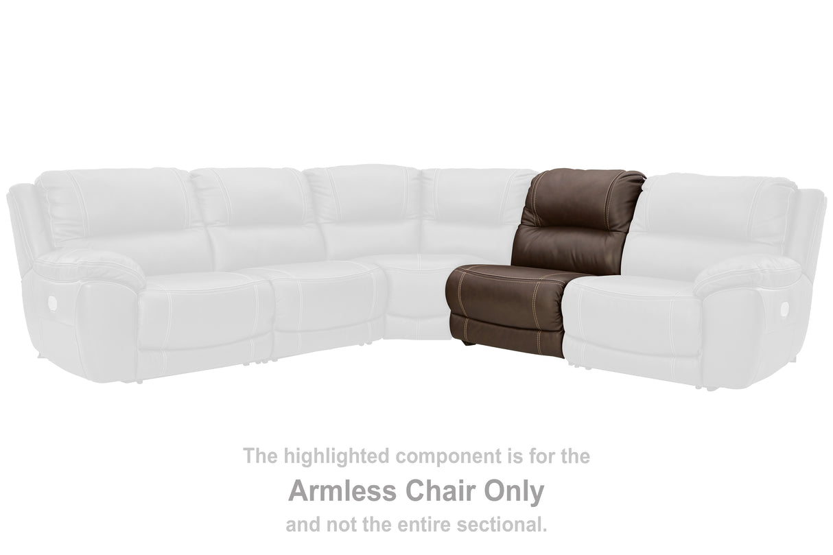 Dunleith Chocolate Armless Chair from Ashley - Luna Furniture