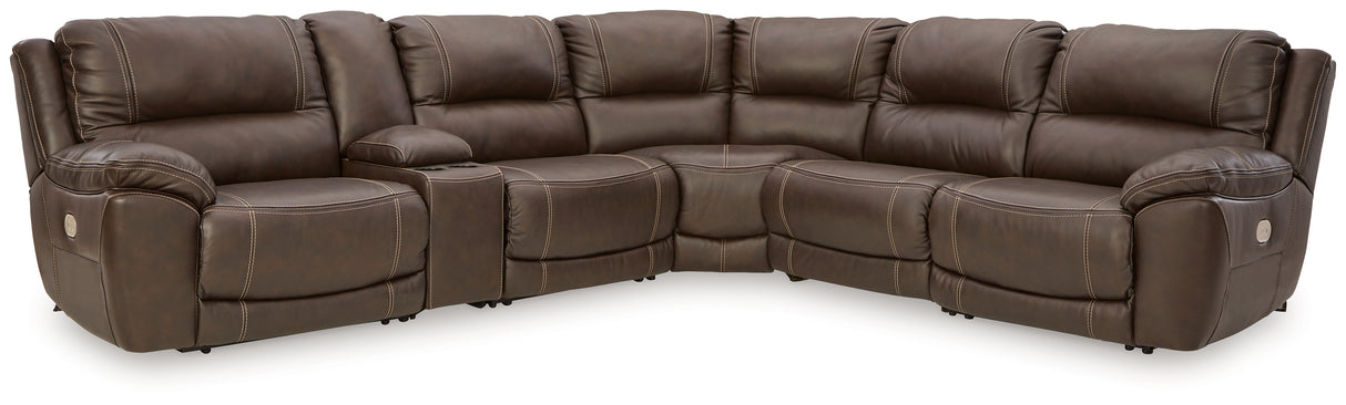 Dunleith Chocolate 6-Piece Power Reclining Sectional from Ashley Furniture - Luna Furniture