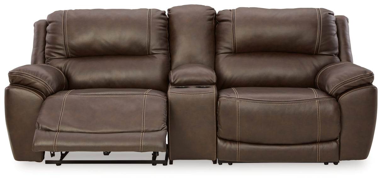 Dunleith 3-Piece Reclining Sofa and 3-Piece Loveseat with Console from Ashley Furniture - Luna Furniture