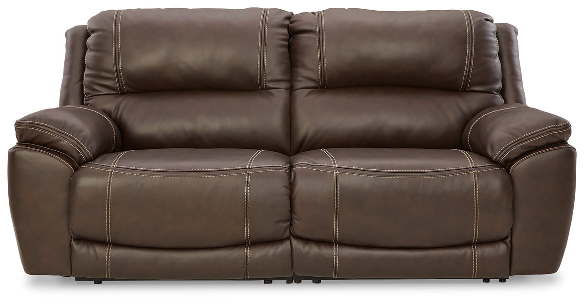 Dunleith Chocolate 2-Piece Power Reclining Sectional Loveseat from Ashley - Luna Furniture