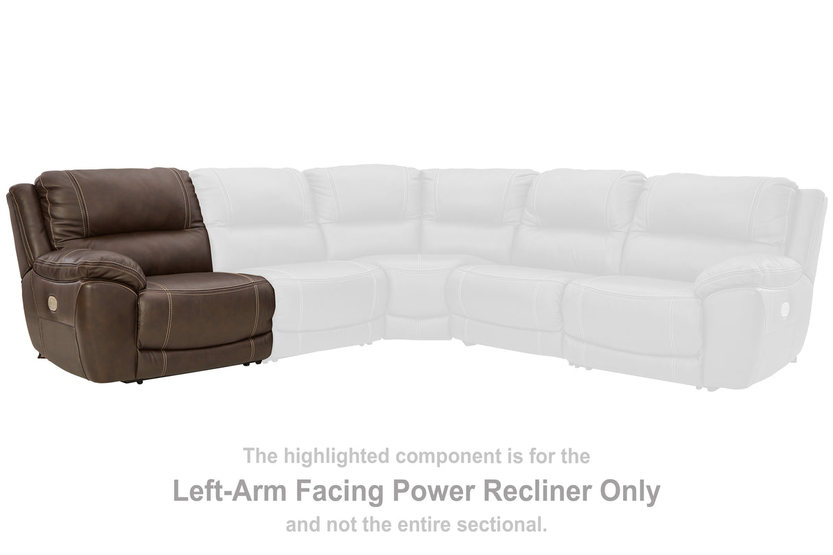 Dunleith Chocolate Left-Arm Facing Power Recliner from Ashley - Luna Furniture