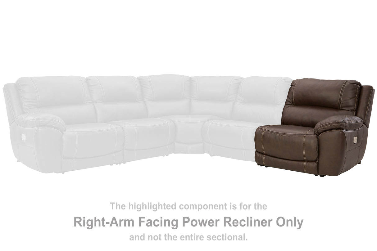 Dunleith Chocolate Right-Arm Facing Power Recliner from Ashley - Luna Furniture