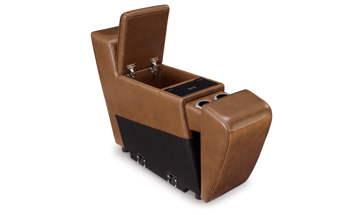 Temmpton Chocolate Console with Storage from Ashley - Luna Furniture