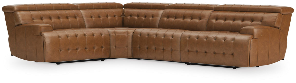 Temmpton Chocolate 4-Piece Power Reclining Sectional from Ashley Furniture - Luna Furniture