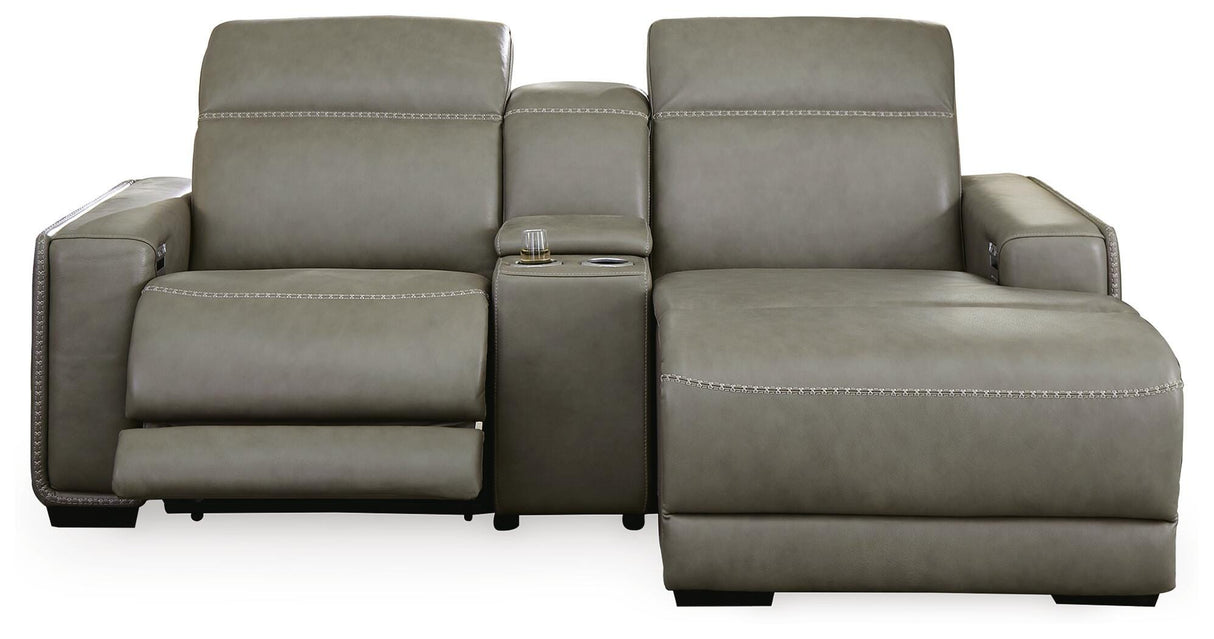 Correze Gray 3-Piece Power Reclining Sectional with Chaise from Ashley Furniture - Luna Furniture