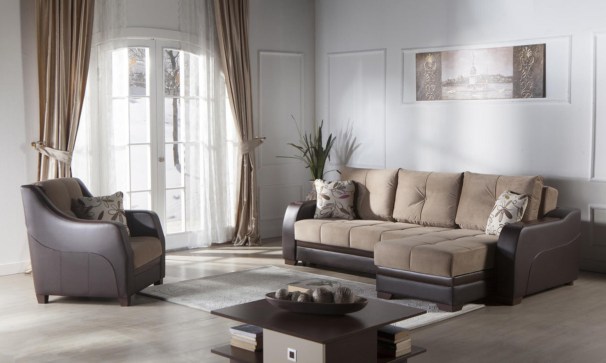 Ultra Beatto Light Gray Sleeper Storage Sectional from Bellona - Luna Furniture