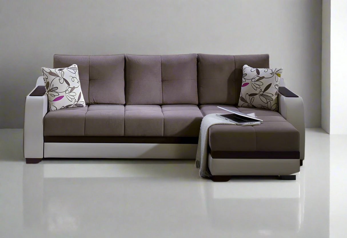 Ultra Optimum Brown Storage Sleeper Sectional from Bellona - Luna Furniture