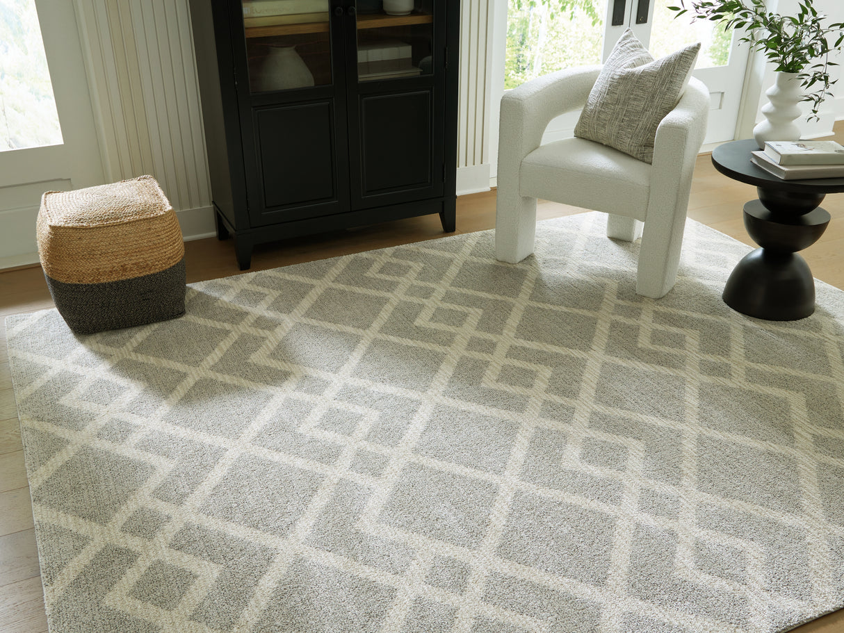 Unawick Gray/Ivory Large Rug from Ashley Furniture - Luna Furniture