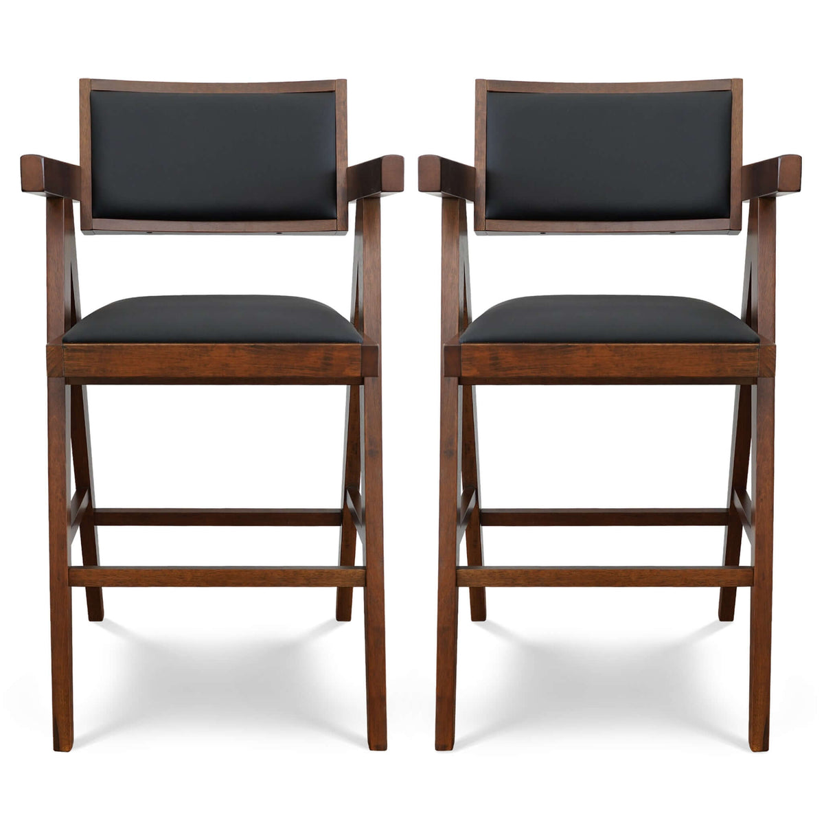 Athena Counter Chair In Black Vegan Leather from Ashcroft Furniture - Luna Furniture