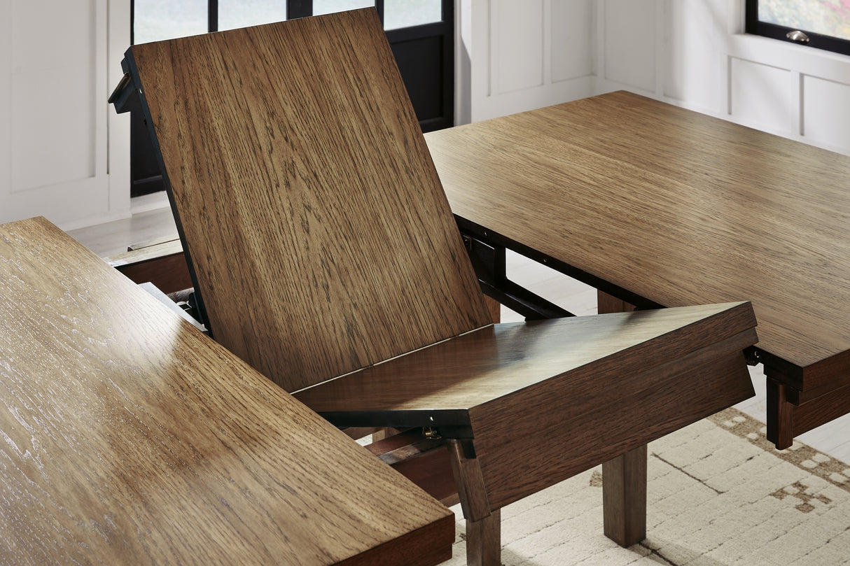Urbinforte Light Brown Counter Height Dining Table and 8 Barstools from Ashley - Luna Furniture