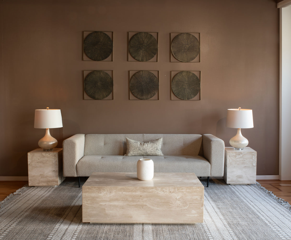 Maison Oscar 94" Tufted Sofa in Cream Boucle from Home Trends & Design - Luna Furniture
