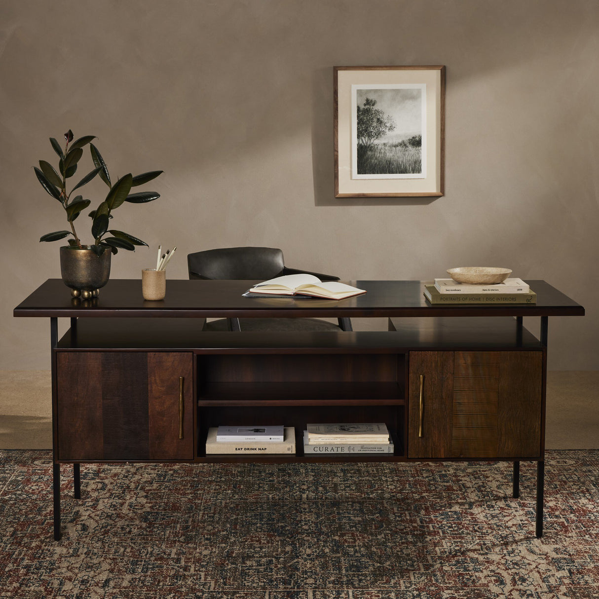 Lauren Desk in Natural Peroba from Four Hands - Luna Furniture