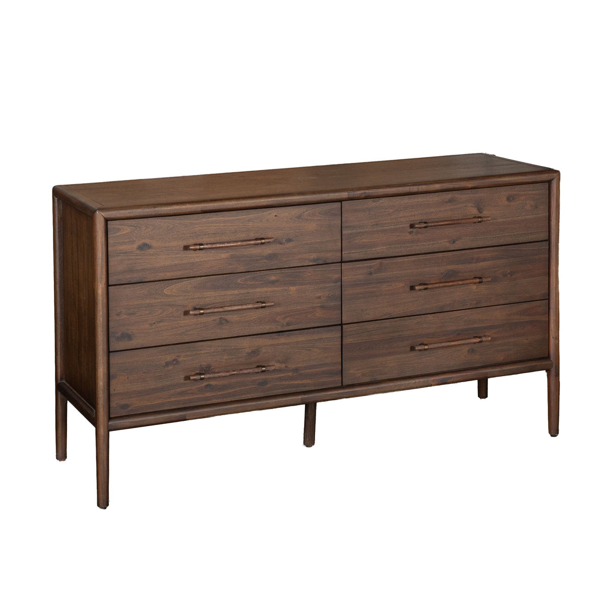 Lewis 51" Dresser with Six Drawers in Dark Acacia from Home Trends & Design - Luna Furniture