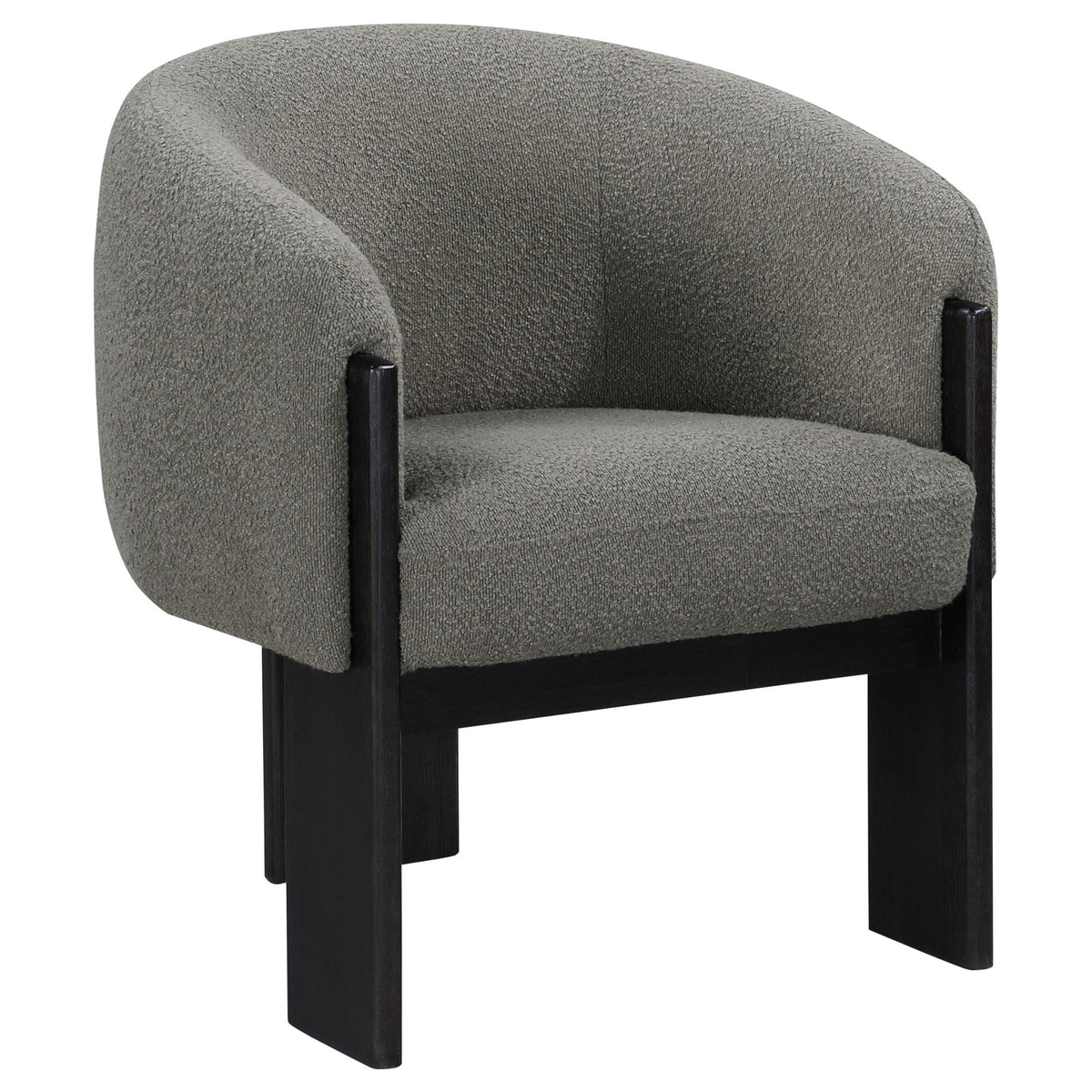 Valdez Brown Boucle Upholstered Barrel Back Accent Chair from Coaster - Luna Furniture
