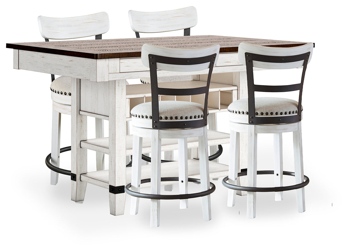 Valebeck Counter Height Dining Table and 4 Barstools from Ashley - Luna Furniture