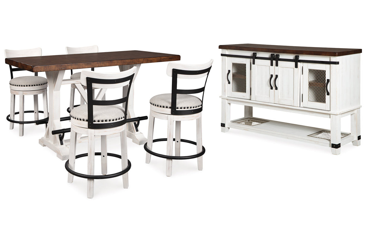 Valebeck Multi Counter Height Dining Table, 4 Barstools and Server from Ashley - Luna Furniture