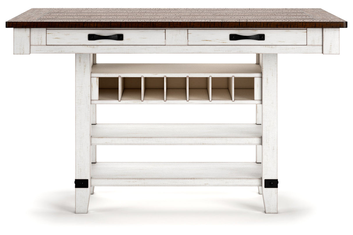 Valebeck White/Brown Multi Counter Height Dining Table and 4 Barstools from Ashley Furniture - Luna Furniture