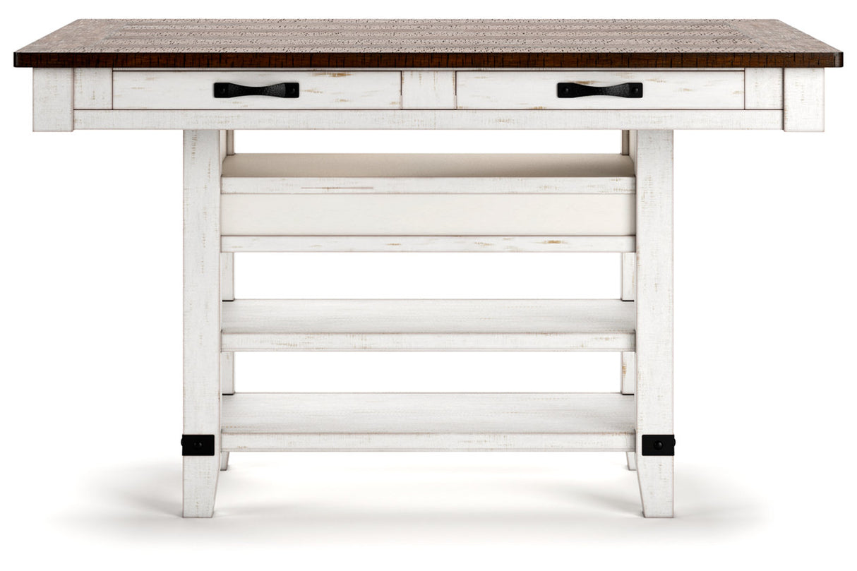 Valebeck White/Brown Multi Counter Height Dining Table and 4 Barstools from Ashley Furniture - Luna Furniture