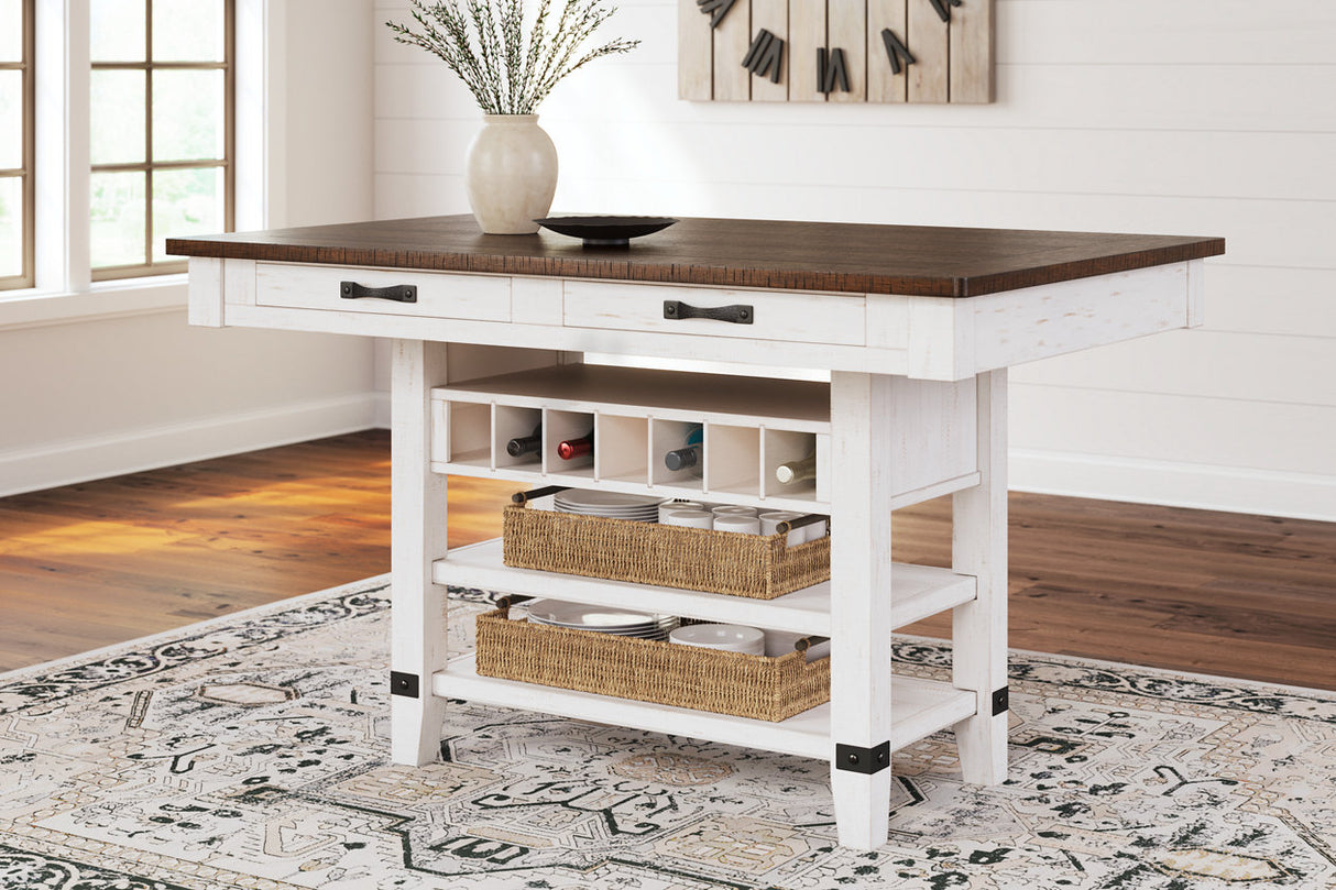 Valebeck White/Brown Multi Counter Height Dining Table and 4 Barstools from Ashley Furniture - Luna Furniture