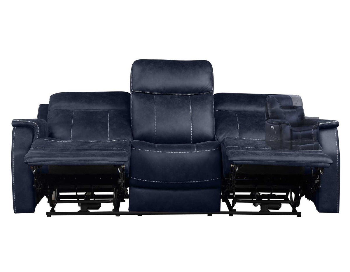 Valencia Ocean Blue Dual Power Reclining Sofa from Steve Silver - Luna Furniture