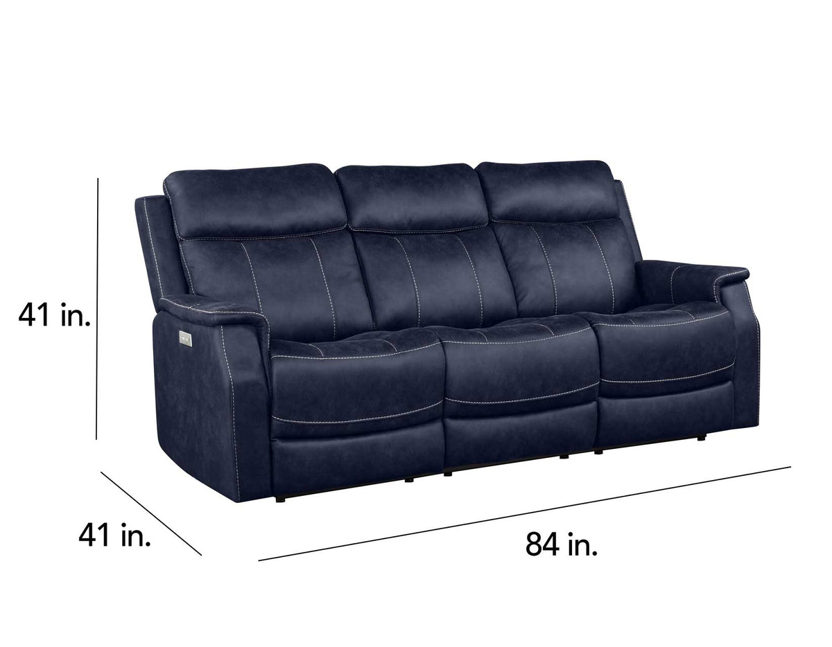 Valencia Ocean Blue Dual Power Reclining Sofa from Steve Silver - Luna Furniture