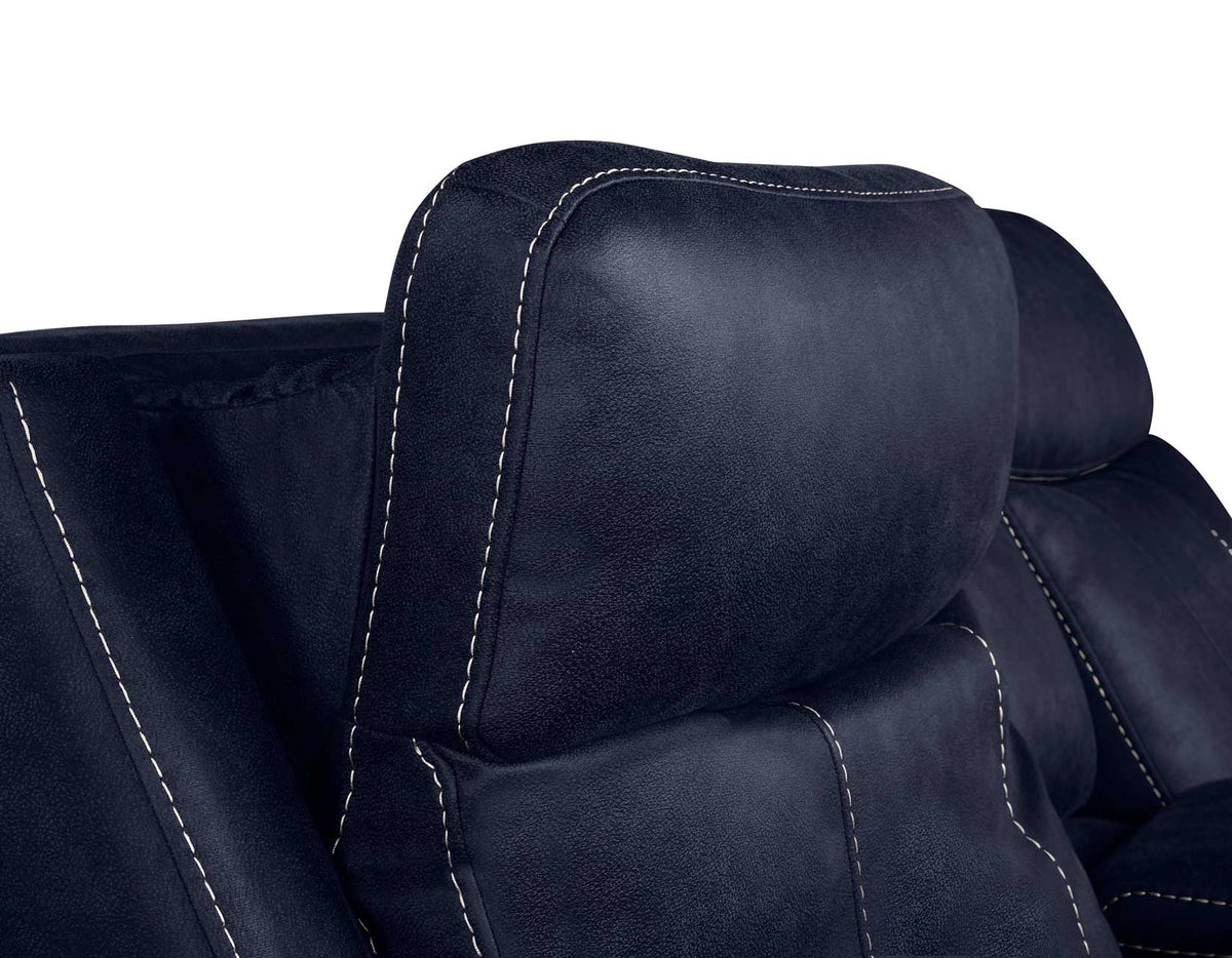 Valencia Ocean Blue Dual Power Reclining Sofa from Steve Silver - Luna Furniture