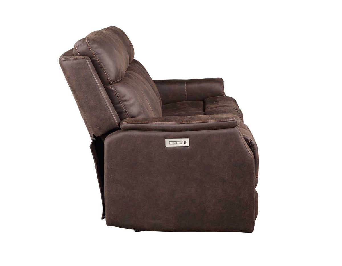 Valencia Walnut Dual-Power Reclining Sofa from Steve Silver - Luna Furniture