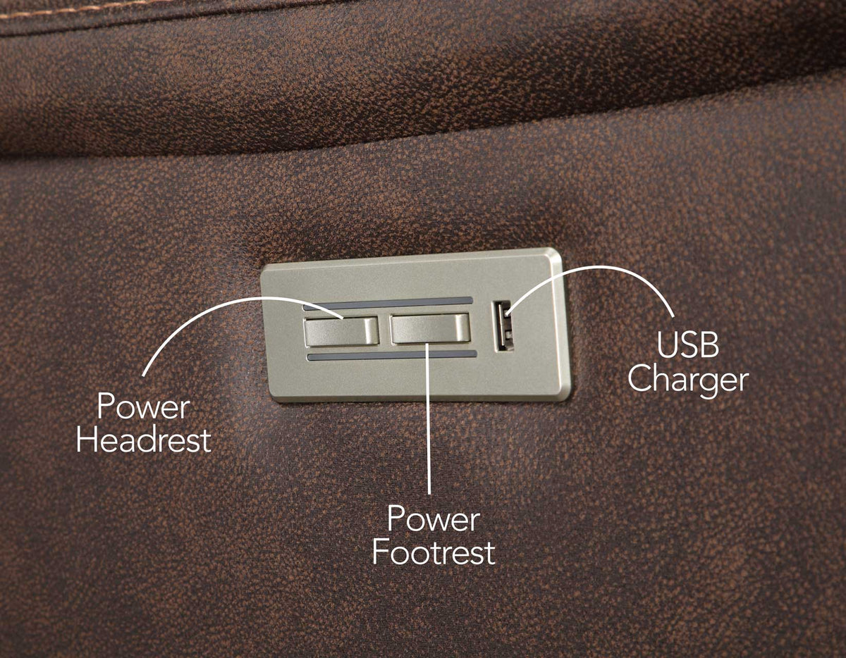 Valencia Walnut Dual-Power Reclining Sofa from Steve Silver - Luna Furniture