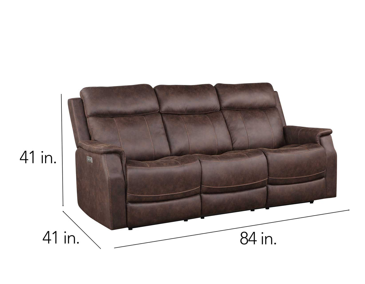 Valencia Walnut Dual-Power Reclining Sofa from Steve Silver - Luna Furniture
