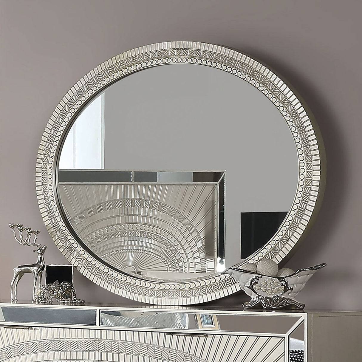 Valletta Champagne Mirror (Mirror Only) from Furniture of America - Luna Furniture