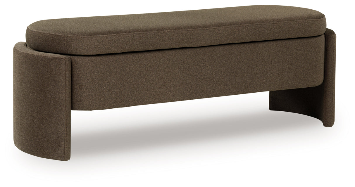 Vavuniya Brown Storage Bench from Ashley - Luna Furniture