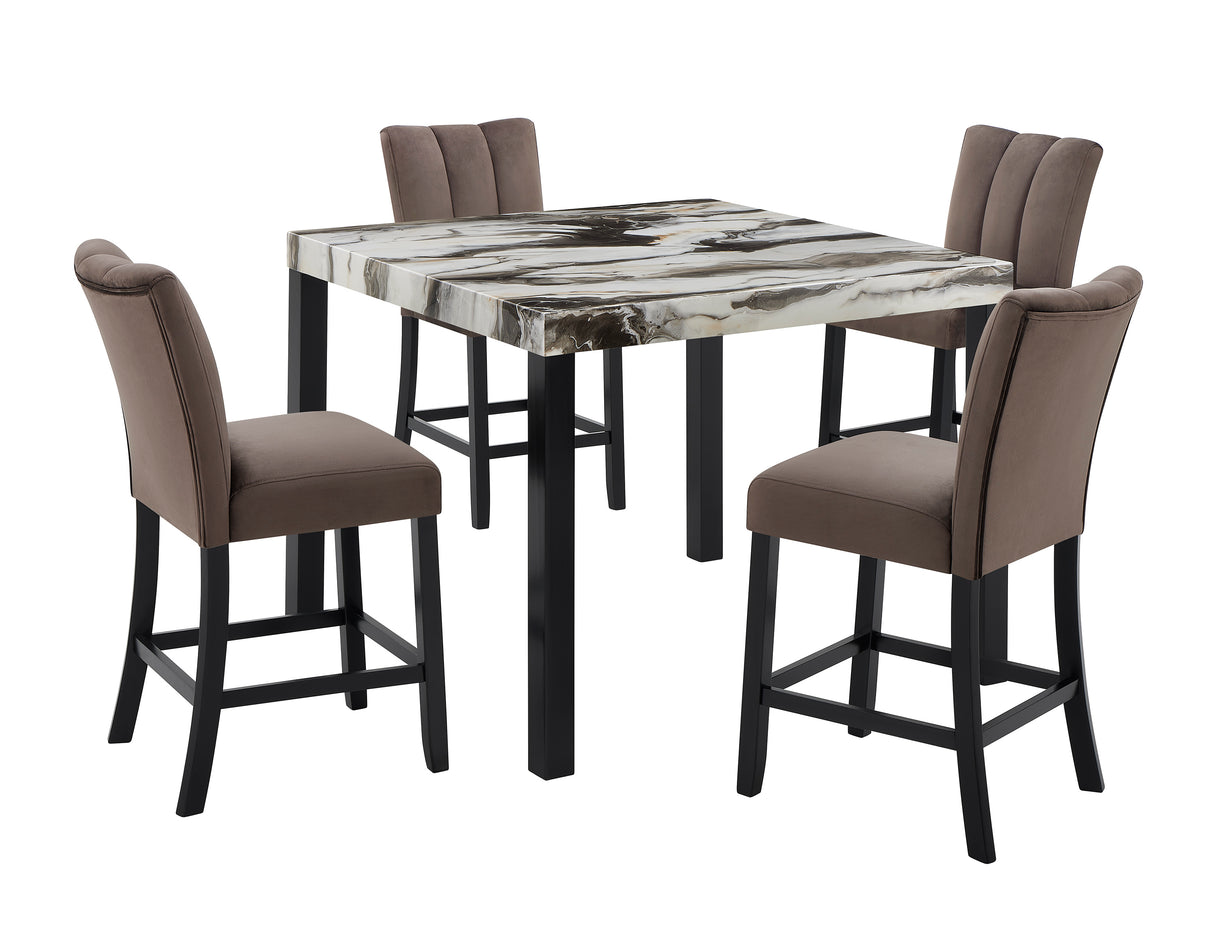 Vega Black/Brown Counter Height Chair, Set of 2 from Crown Mark - Luna Furniture