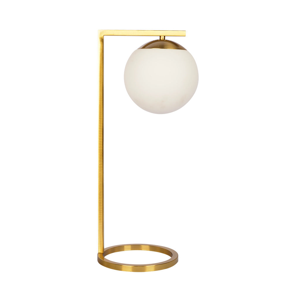 Velvet Globe Table Lamp White Opal Glass with Dimmer Switch Inline from Midinmod - Luna Furniture