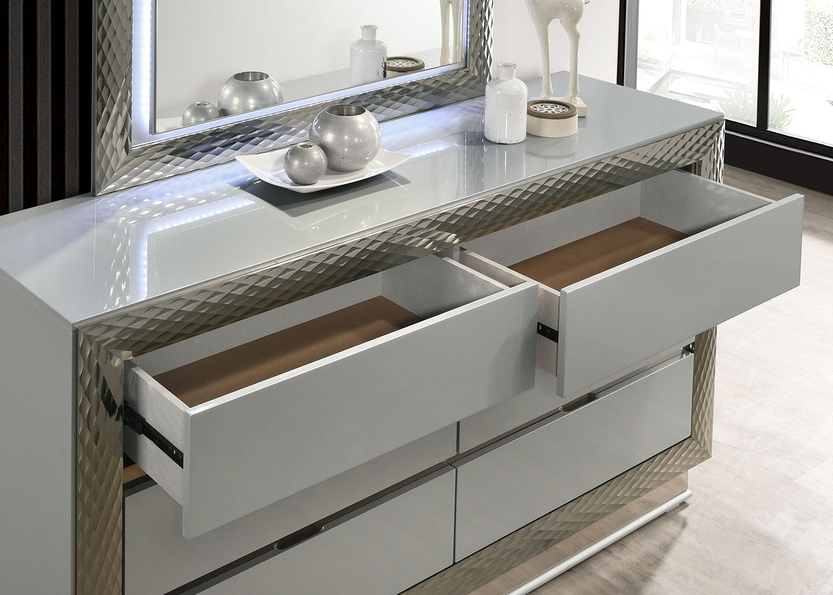 Ventnor Gray Glam Bedroom Set from Furniture of America - Luna Furniture