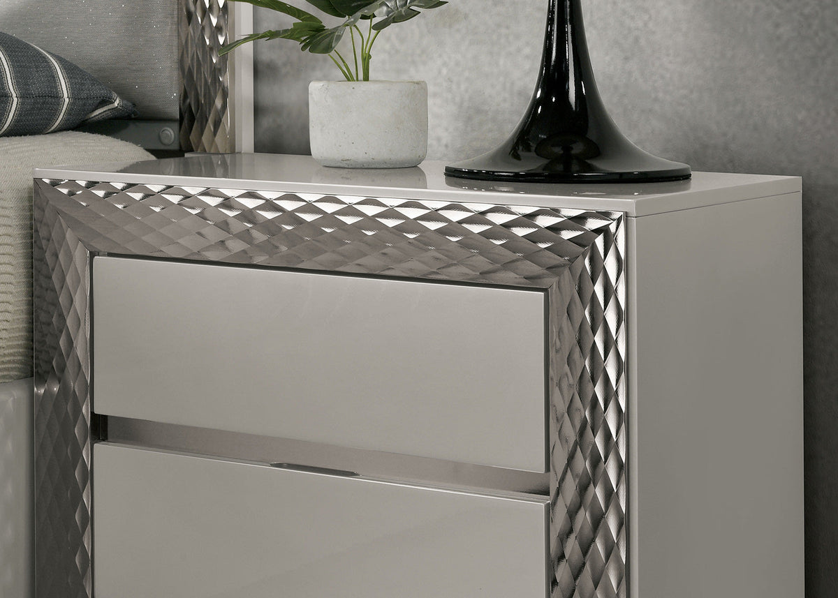Ventnor Gray Glam Bedroom Set from Furniture of America - Luna Furniture
