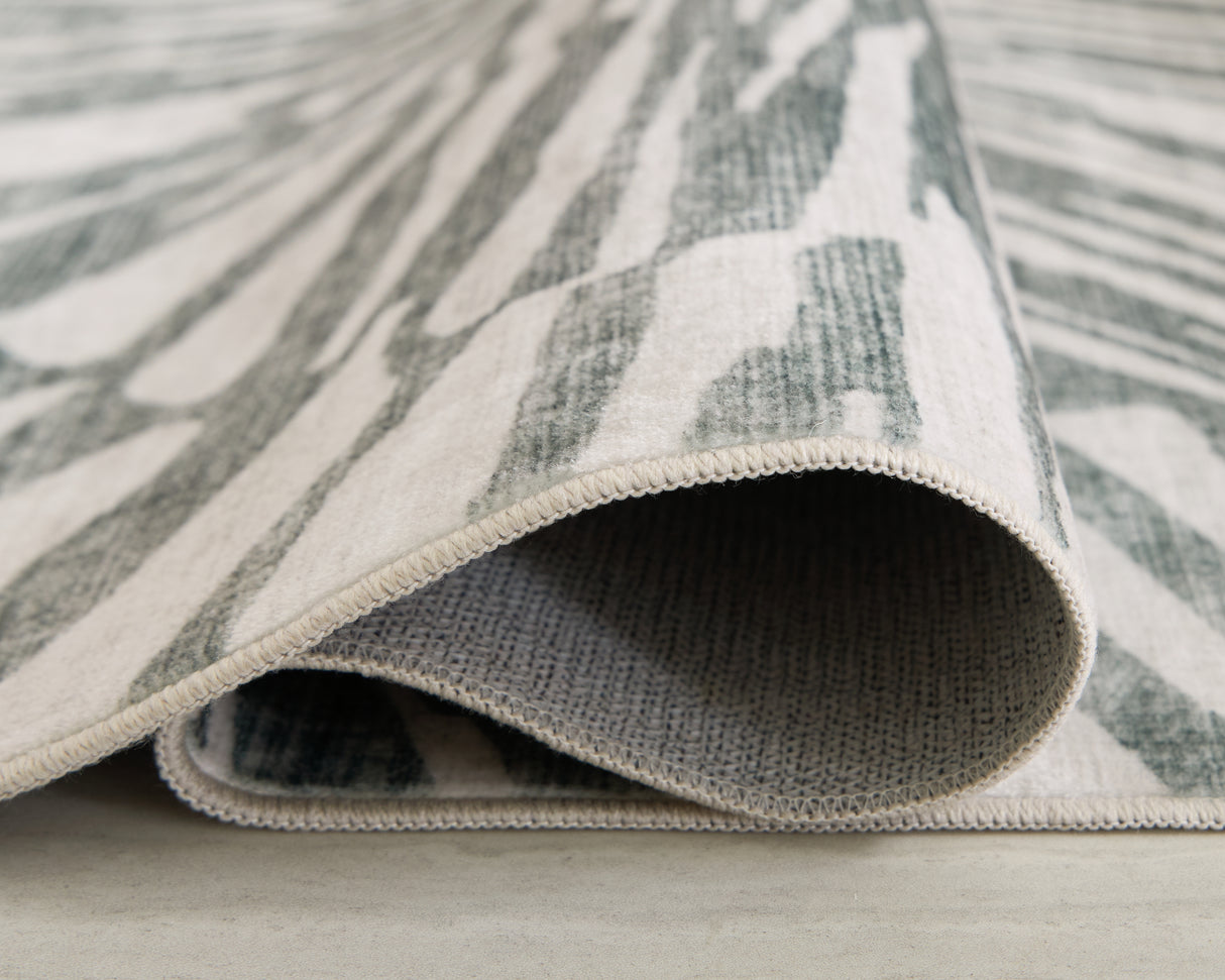 Verland Gray/White Washable Large Rug from Ashley Furniture - Luna Furniture