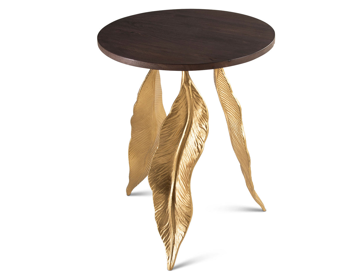 Verna Gold/Walnut Accent Table from Steve Silver - Luna Furniture