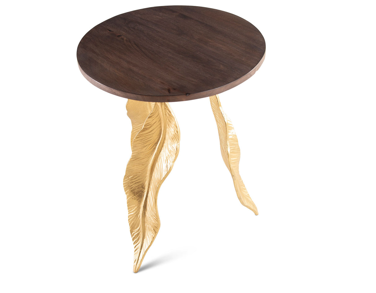Verna Gold/Walnut Accent Table from Steve Silver - Luna Furniture